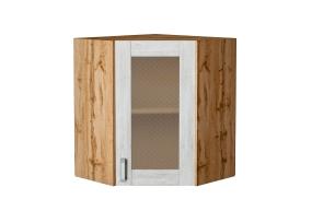 Шкаф верхний угловой со стеклом Лофт 590 Nordic Oak / Дуб Вотан