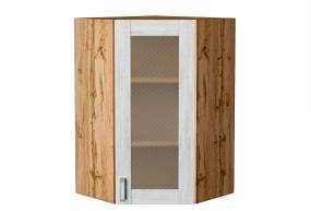 Шкаф верхний угловой со стеклом Лофт 590Н Nordic Oak / Дуб Вотан