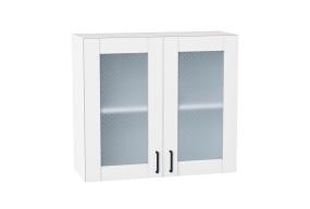 Шкаф верхний со стеклом Лофт 800 Super White / Белый