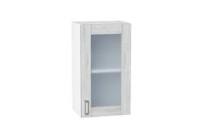 Шкаф верхний со стеклом Лофт 400 Nordic Oak / Белый