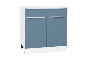 Шкаф нижний с 1 ящиком Фьюжн 800 Silky Blue / Белый