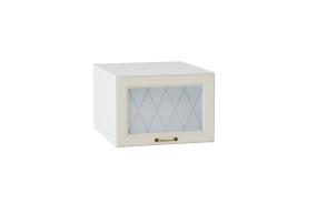 Шкаф верхний горизонтальный с увеличенной глубиной со стеклом Ницца 510 Агат / Белый