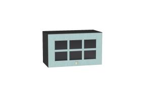 Шкаф верхний горизонтальный со стеклом Прованс 600 Голубой / Graphite