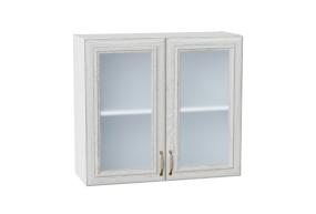 Шкаф верхний со стеклом Шале 800 White Dreamline / Белый