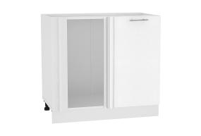 Шкаф нижний угловой Валерия-М 990М Белый металлик / Белый