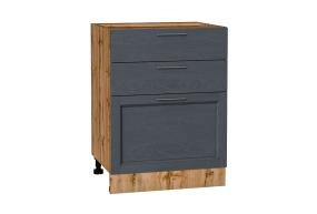 Шкаф нижний с 3-мя ящиками Сканди 600 Graphite Softwood / Дуб Вотан