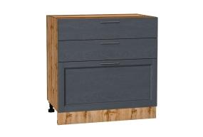 Шкаф нижний с 3-мя ящиками Сканди 800 Graphite Softwood / Дуб Вотан