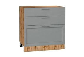 Шкаф нижний с 3-мя ящиками Сканди 800 Grey Softwood / Дуб Вотан