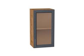 Шкаф верхний со стеклом Сканди 400 Graphite Softwood / Дуб Вотан