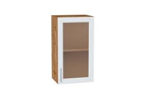 Шкаф верхний со стеклом Сканди 400 White Softwood / Дуб Вотан