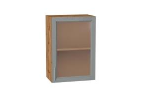Шкаф верхний со стеклом Сканди 500 Grey Softwood / Дуб Вотан