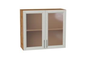 Шкаф верхний со стеклом Сканди 800 Cappuccino Softwood / Дуб Вотан