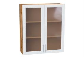 Шкаф верхний со стеклом Сканди 800Н White Softwood / Дуб Вотан