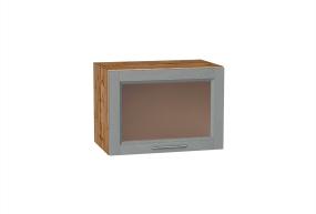 Шкаф верхний горизонтальный со стеклом Сканди 500 Grey Softwood / Дуб Вотан