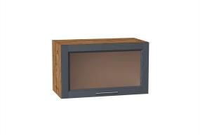 Шкаф верхний горизонтальный со стеклом Сканди 600 Graphite Softwood / Дуб Вотан