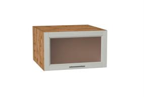 Шкаф верхний горизонтальный с увеличенной глубиной со стеклом Сканди 610 Cappuccino Softwood / Дуб Вотан
