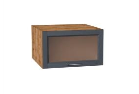 Шкаф верхний горизонтальный с увеличенной глубиной со стеклом Сканди 610 Graphite Softwood / Дуб Вотан