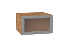 Шкаф верхний горизонтальный с увеличенной глубиной со стеклом Сканди 610 Grey Softwood / Дуб Вотан