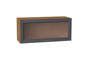 Шкаф верхний горизонтальный со стеклом Сканди 800 Graphite Softwood / Дуб Вотан