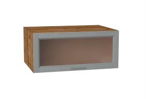 Шкаф верхний горизонтальный с увеличенной глубиной со стеклом Сканди 810 Grey Softwood / Дуб Вотан