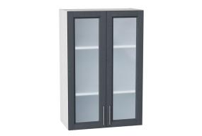 Шкаф верхний со стеклом Сканди 600Н Graphite Softwood / Белый