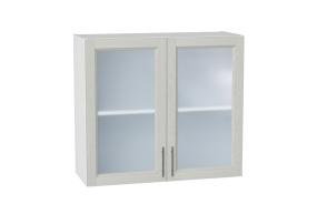 Шкаф верхний со стеклом Сканди 800 Cappuccino Softwood / Белый