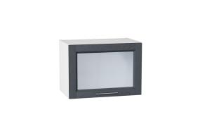 Шкаф верхний горизонтальный со стеклом Сканди 500 Graphite Softwood / Белый