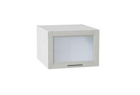 Шкаф верхний горизонтальный с увеличенной глубиной со стеклом Сканди 510 Cappuccino Softwood / Белый