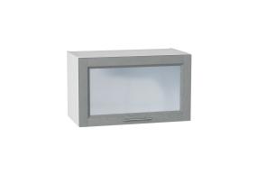 Шкаф верхний горизонтальный со стеклом Сканди 600 Grey Softwood / Белый