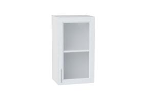 Шкаф верхний со стеклом Сканди 400 White Softwood / Белый