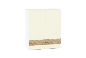 Шкаф верхний с декором Терра 600 Ваниль Софт / Белый
