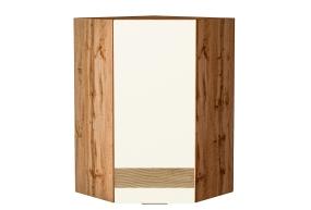 Шкаф верхний угловой с декором Терра 590Н правый Ваниль Софт / Дуб Вотан