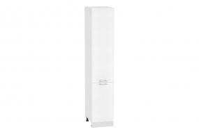 Шкаф пенал Валерия-М 400 (для верхних шкафов 720) Белый металлик / Белый