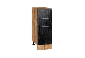 Шкаф нижний с 3-мя ящиками Валерия-М 300 Чёрный металлик дождь / Дуб Вотан