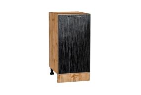 Шкаф нижний Валерия-М 400 Чёрный металлик дождь / Дуб Вотан