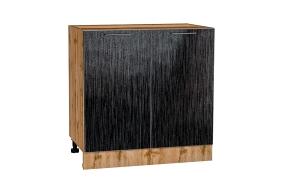 Шкаф нижний Валерия-М 800 Чёрный металлик дождь / Дуб Вотан