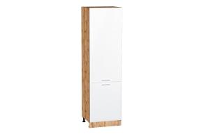 Шкаф пенал Валерия-М 600 (для верхних шкафов 720) Белый металлик / Дуб Вотан