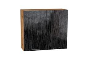Шкаф верхний Валерия-М 800 Чёрный металлик дождь / Дуб Вотан