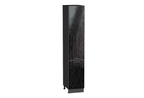 Шкаф пенал Валерия-М 400 (для верхних шкафов 720) Чёрный металлик дождь / Graphite