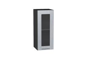 Шкаф верхний со стеклом Валерия-М 300 Серый металлик дождь светлый / Graphite