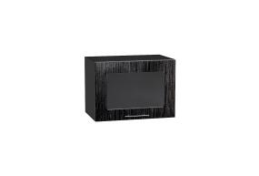 Шкаф верхний горизонтальный со стеклом Валерия-М 500 Чёрный металлик дождь / Graphite