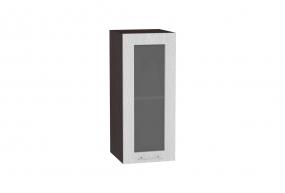 Шкаф верхний со стеклом Валерия-М 300 Серый металлик дождь светлый / Венге