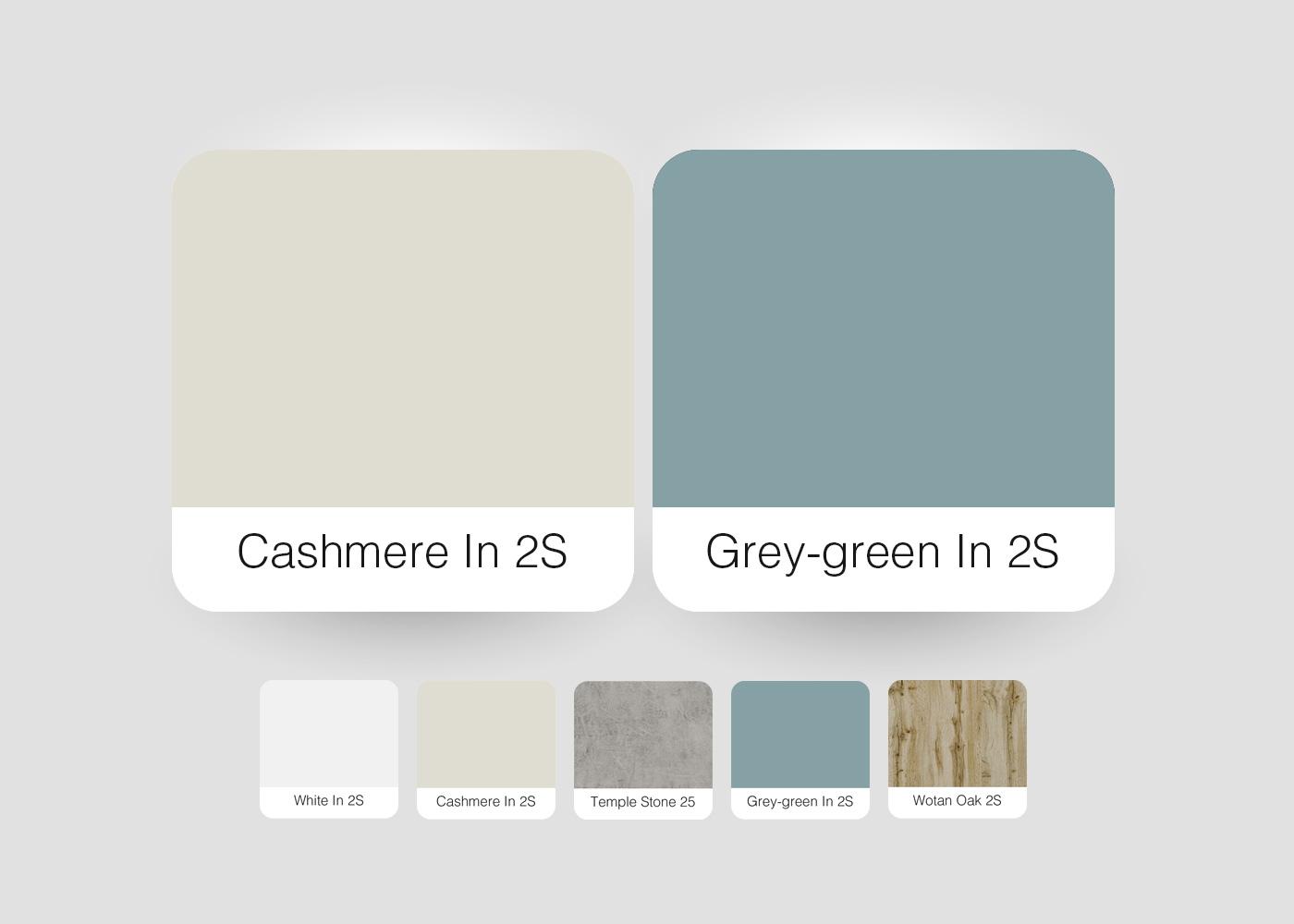 Дополнительное изображение Кухня Флэт-03 Cashmere In 2S/Grey-green In 2S