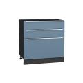 Шкаф нижний с 3-мя ящиками Фьюжн 800 Silky Blue / Graphite
