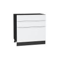 Шкаф нижний с 3-мя ящиками Фьюжн 800 Silky White / Graphite