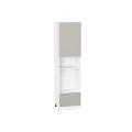 Шкаф пенал Фьюжн 600Н (для верхних шкафов 920) Silky Light Grey / Белый