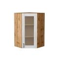 Шкаф верхний угловой со стеклом Лофт 590Н Nordic Oak / Дуб Вотан