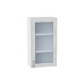 Шкаф верхний со стеклом Лофт 500Н Nordic Oak / Белый