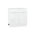 Шкаф нижний с 1 ящиком Валерия-М 800 Белый металлик / Белый