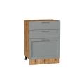 Шкаф нижний с 3-мя ящиками Сканди 600 Grey Softwood / Дуб Вотан